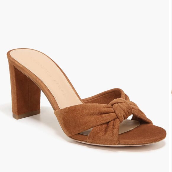 NWOB NEW Veronica Beard Ganita Sandal Block Knotted Suede Heel 9 - Picture 2 of 12